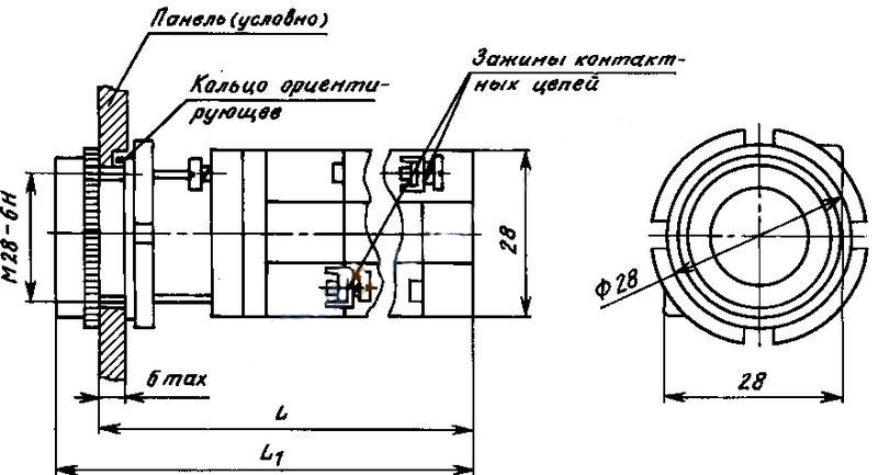 Схема габаритных размеров кнопки КМЕ-4122